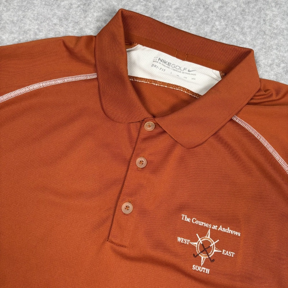 Nike Golf Dri-FIT Tour Performance Polo Mens XXLโ Orange The Courses at Andrews